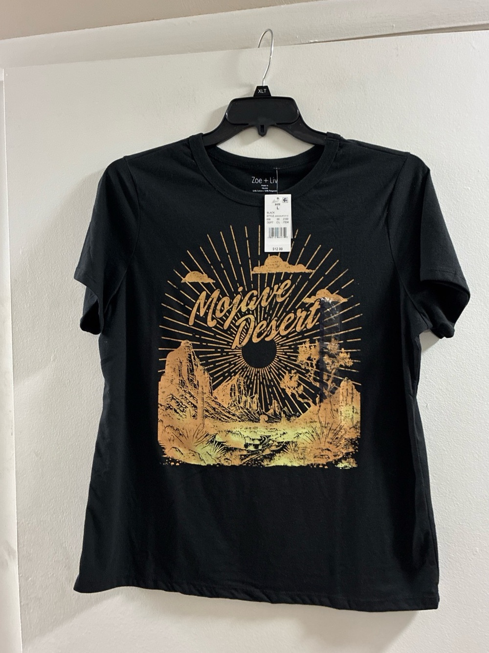 Zoe + Liv Black Mojave Desert Graphic Short Sleeve Tee